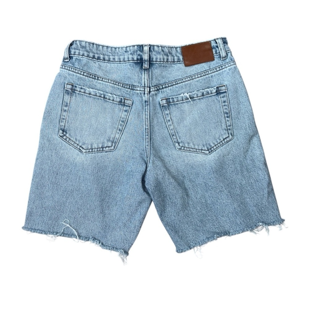 Denim Cut Off Bermuda Shorts 7” Inseam